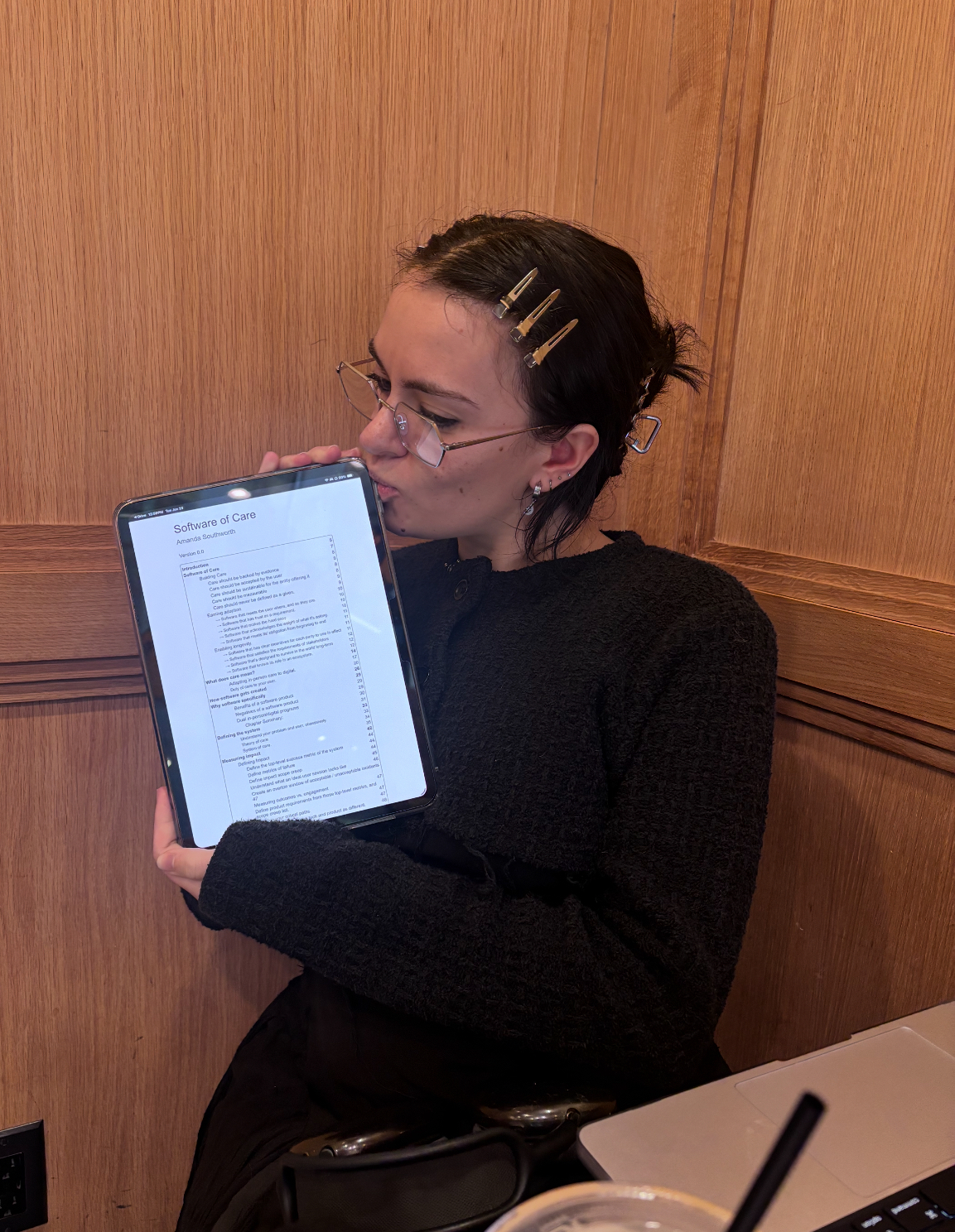 Me with the first draft of my book.